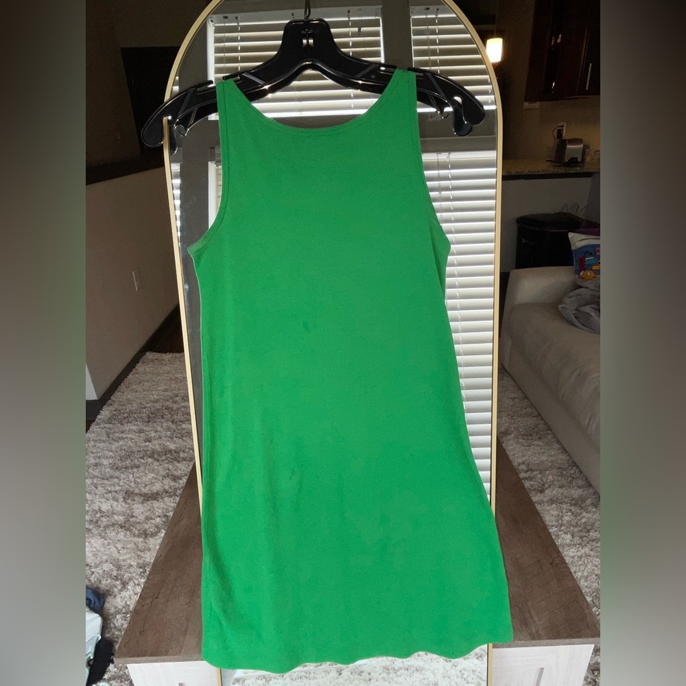 Andrea Jovine Bright Green Sleeveless Shift Dress